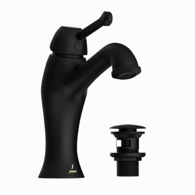 Picture of Single lever basin mixer with click clack waste - Black Matt