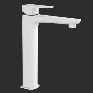 Picture of Single Lever High Neck Basin Mixer -White Matt