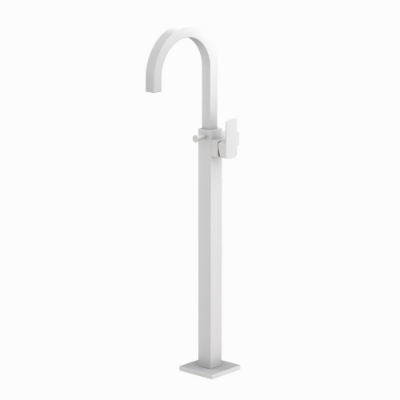 Picture of Kubix Prime Exposed Parts of Floor Mounted Single Lever Bath Mixer - White Matt