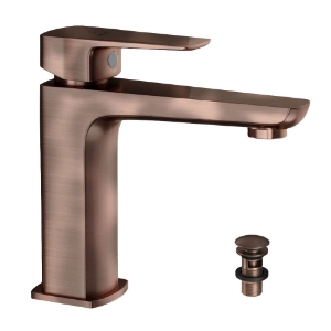 Picture of Single Lever Basin Mixer with click clack waste - Antique Copper