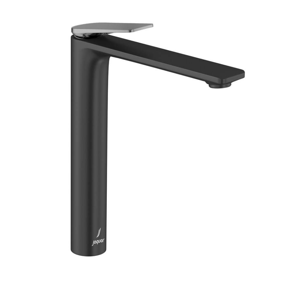 Picture of Single Lever High Neck Basin Mixer - Lever: Black Chrome | Body: Black Matt
