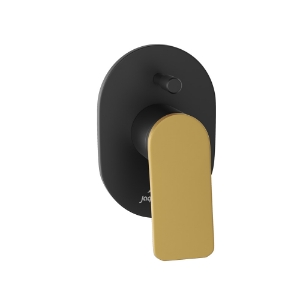 Picture of Exposed Part Kit of Single Lever Hi Flow In-wall Diverter - Lever: Gold Matt PVD | Body: Black Matt