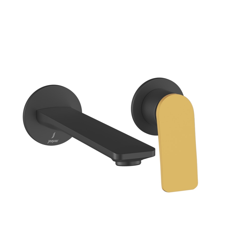 Picture of Exposed Parts of Single Lever Built-in In-wall Manual Valve - Lever: Gold Matt PVD | Body: Black Matt