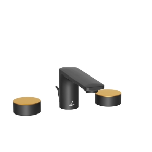 Picture of Bateria umywalkowa 3-otworowa -Uchwyt: Złoty mat PVD Korpus: Czarny Mat
